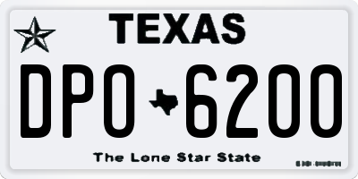 TX license plate DPO6200