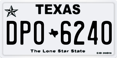 TX license plate DPO6240