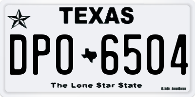 TX license plate DPO6504