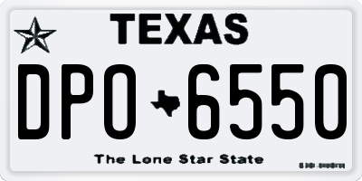 TX license plate DPO6550