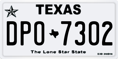 TX license plate DPO7302