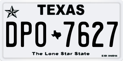 TX license plate DPO7627