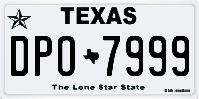 TX license plate DPO7999