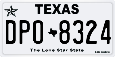 TX license plate DPO8324
