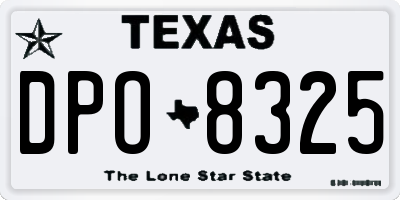 TX license plate DPO8325