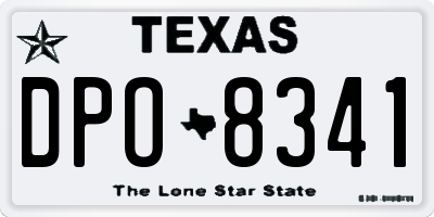 TX license plate DPO8341
