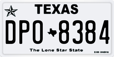 TX license plate DPO8384