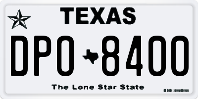 TX license plate DPO8400