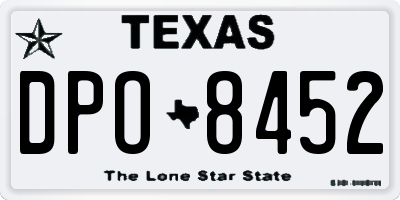 TX license plate DPO8452