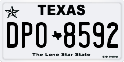 TX license plate DPO8592