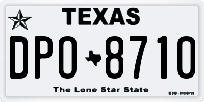 TX license plate DPO8710