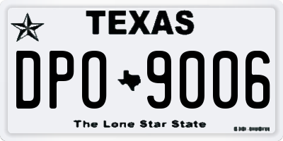 TX license plate DPO9006