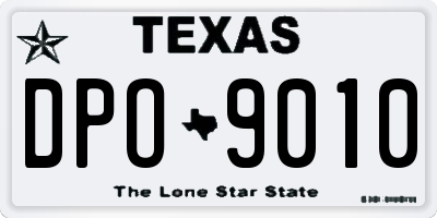 TX license plate DPO9010
