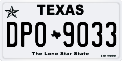 TX license plate DPO9033