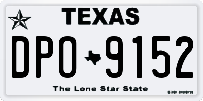 TX license plate DPO9152