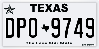 TX license plate DPO9749