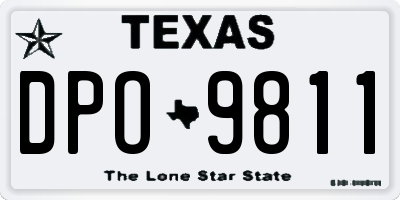 TX license plate DPO9811
