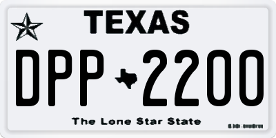 TX license plate DPP2200