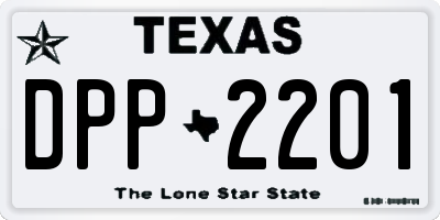 TX license plate DPP2201