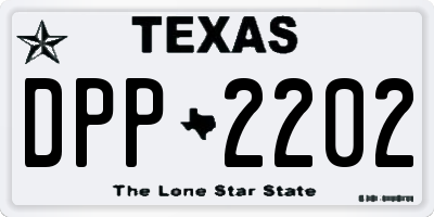 TX license plate DPP2202