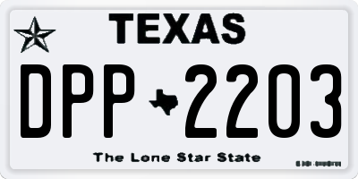 TX license plate DPP2203