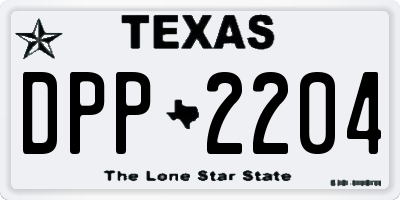 TX license plate DPP2204