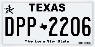 TX license plate DPP2206