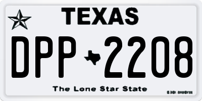 TX license plate DPP2208