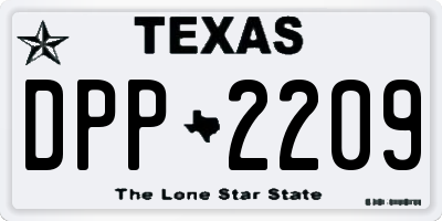 TX license plate DPP2209