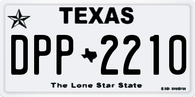 TX license plate DPP2210