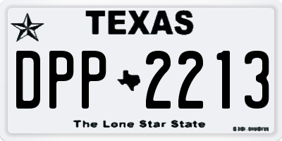 TX license plate DPP2213