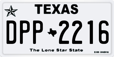 TX license plate DPP2216