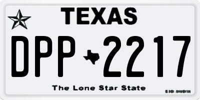 TX license plate DPP2217