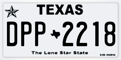 TX license plate DPP2218