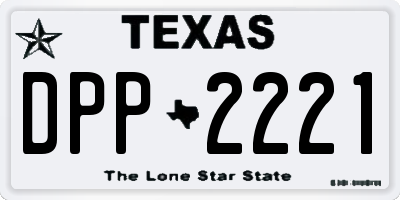 TX license plate DPP2221