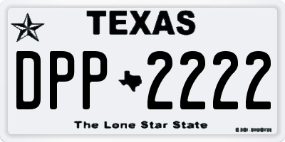 TX license plate DPP2222