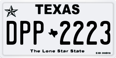 TX license plate DPP2223