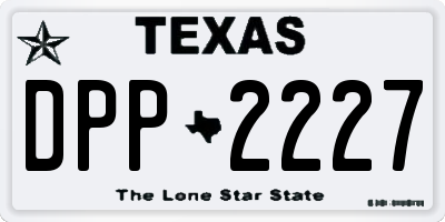 TX license plate DPP2227