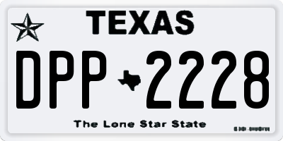 TX license plate DPP2228