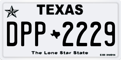 TX license plate DPP2229