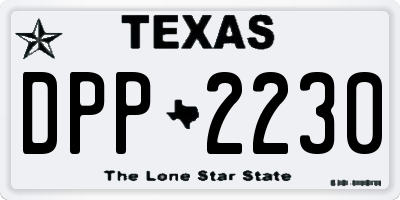 TX license plate DPP2230