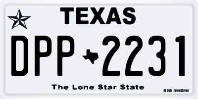 TX license plate DPP2231