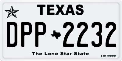 TX license plate DPP2232