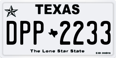 TX license plate DPP2233