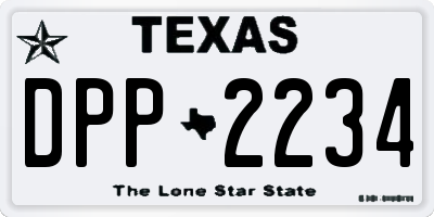 TX license plate DPP2234