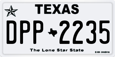 TX license plate DPP2235