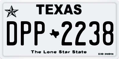 TX license plate DPP2238