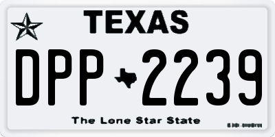 TX license plate DPP2239