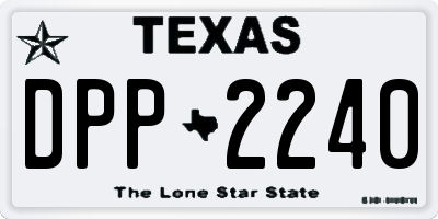 TX license plate DPP2240