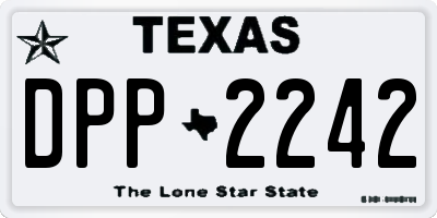 TX license plate DPP2242